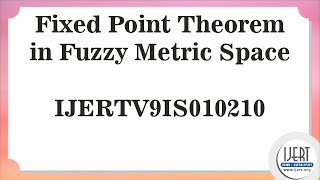 Fixed Point Theorem in Fuzzy Metric Space [upl. by Lieno245]