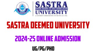 sastra deemed university admission 2024 sastra deemed university [upl. by Mellie]