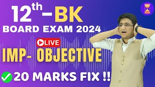 🔴Important Objectives for 12th Board Exams 2024  Objectives in Accounts  BookKeeping  Class 12th [upl. by Chiquia734]