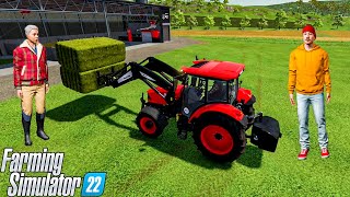 Feeding Cows with Hay Bales  Animals on HautBeyleron  Farming Simulator 22  4K Video [upl. by Maisey]