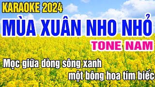 Mùa Xuân Nho Nhỏ Karaoke Tone Nam Nhạc Sống gia huy beat [upl. by Ayekat]