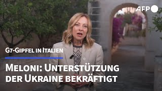 Meloni G7Gipfel hat Unterstützung für die Ukraine bekräftigt  AFP [upl. by Sheilah141]