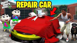 Franklin amp Shinchan Repairing LUXURY CAR in GTA 5 [upl. by Aleakcim]