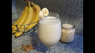 Batido de avena y banana Ingredientes 👇 [upl. by Ahsiekam]