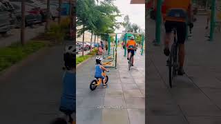 Bike ride with Daddy 💚 pushbike outdoorplay outdoors bike biker bikelover bikelife toddler [upl. by Nerat823]