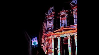 Landmarks illuminated in Petra Light Festival [upl. by Senzer825]