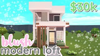 bloxburg  blush modern loft  30k house build [upl. by Ahsienot985]