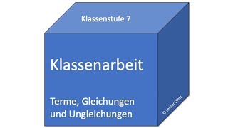 Klassenarbeit Terme Gleichungen Ungleichungen [upl. by Adalard]