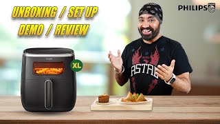 Air Fryer with seethrough Window  Philips Air fryer HD9257 56Ltr XL Review 🔥 [upl. by Rahal]