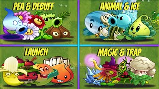 4 Team ANIMAL amp ICE  PEA amp DEBUFF  LAUNCH  MAGIC amp TRAP Battlez  PvZ 2 Team Plants [upl. by Isa]