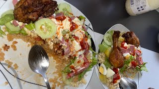 Attieke Acheke amp Macaroni Salad Sierra Leone Recipe Street food and weekend goodies 🥂 [upl. by Eremaj941]