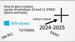 HOW TO GET A CUSTOM CURSOR ON WINDOWS FREE 20242025 [upl. by Adiesirb937]