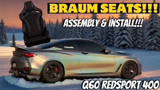 BRAUM RACING SEATS ASSEMBLY AND INSTALL  INFINITI Q60 [upl. by Grail]