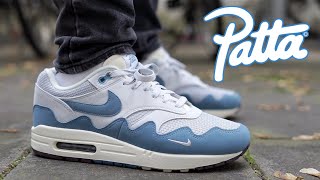 NIKE AIR MAX 1 PATTA WAVES NOISE AQUA REVIEW amp ON FEETHOW GOOD IS THIS COLORWAY [upl. by Enyawad]