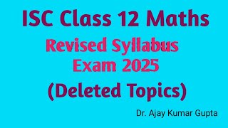 quotISC Class 12 Reduced Syllabus Exam 2025 Everything You Need to Know amp Expert Tipsquot [upl. by Dnamron]