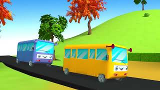 ¡Las Ruedas del Autobús Amarillo Giran y Giran Canciones Infantiles [upl. by Adamo223]