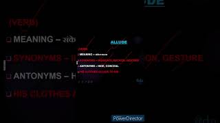 ALLUDE  Antonym and Synonym Video 23 vocabulary english upsc ssc banking india [upl. by Sev]