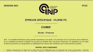 Corrigé Ccinp Chimie Pc 2023partie1 [upl. by Miah260]