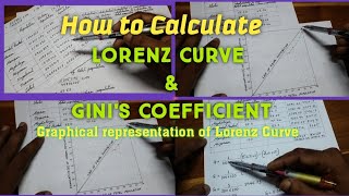 How to Calculate Lorenz Curve and Ginis Coefficient in Hindi II Graphical represent of Lorenz Curve [upl. by Shiau]