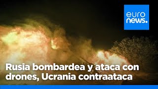 Rusia bombardea Kiev con drones por segunda noche consecutiva y Ucrania contraataca [upl. by Sontich]