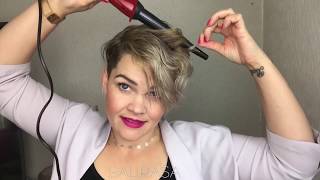 How I curl short hair  pixiecut Tutorial [upl. by Nahum]