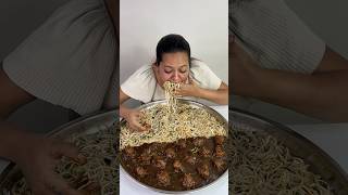 4KG VEG MANCHURIAN amp HAKKA NOODLES EATING CHALLENGE😱FOOD CHALLENGE🔥 shorts foodie eating [upl. by Ellehcar]