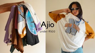 Ajio Oversized TShirt Under 500  8 Tshirts  Aishwarya Khajuria [upl. by Ynattir]