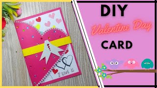 How to make Valentines day card  Handmade Greeting Card  Valentines day Card 2024  2025 [upl. by Morrison]