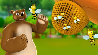 Bhalu aur Rani Madhumakhi 3D Hindi Moral Stories for Kids भालू और रानी मधुमक्खी कहानी Bear Bee Tales [upl. by Rebmetpes330]