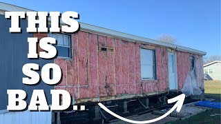 Mobile Home Siding Removal Shows JUST HOW BAD IT WAS So Much Worse Than We Expected [upl. by Ennovart82]