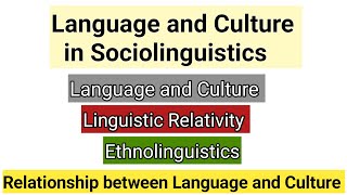 Relationship between Language and Culture  Language and Culture in Sociolinguistics  Examples [upl. by Aciretehs860]