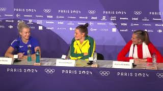 Nin Kennedy Wins Olympic Pole Vault Gold Medal Press Conference [upl. by Knah546]