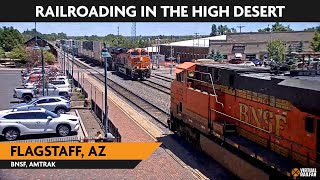 Flagstaff Arizona USA  Virtual Railfan LIVE [upl. by Launam]