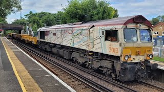 GBRF TFL Tube Map Livery 66721 Harry Beck At Maidstone Barracks During Engineering Works 2072024 [upl. by Yllor704]