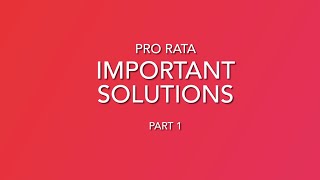 Pro rata solutions part 1 [upl. by Ahtikal]