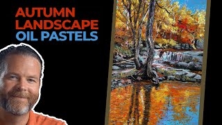 Landscape Drawing with Oil Pastels [upl. by Eerased]