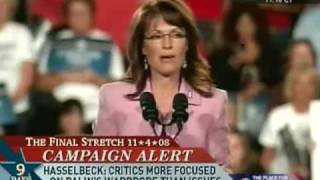 Palin Discusses Her Wardrobe at Campaign Rally [upl. by Pressman]