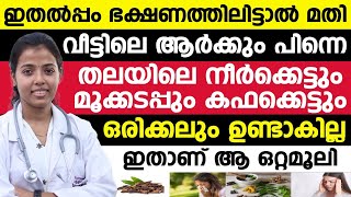 ഇതല്പം ഭക്ഷണത്തിലിട്ടാൽ മതി തലയിലെ നീർക്കെട്ടും മൂക്കടപ്പും കഫക്കെട്ടും ഒരിക്കലും ഉണ്ടാകില്ല [upl. by Brownson206]