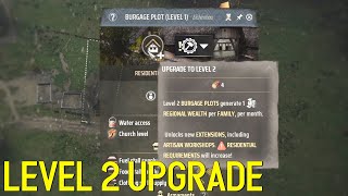 How to Upgrade Burgage Plot to Level 2 in Manor Lords Guide [upl. by Grissom]