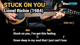 Stuck on You  Lionel Richie 1984 Easy Guitar Chords Tutorial with Lyrics [upl. by Jensen216]