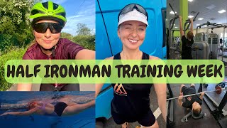 HALF IRONMAN TRAINING  Ironman 703 full training week [upl. by Dorcas]