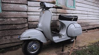 Classic Vespa 1977 Grey Restoration [upl. by Nnylekoorb]