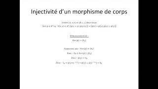 Structures algébriques partie 55  Injectivité dun morphisme de corps [upl. by Stahl42]