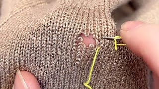 Simple and Practical Method to Repair Holes in Knitted Sweaters at Home [upl. by Story46]