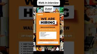 Walkin Interviews for Mechanical Electrical amp Plumbing MEP Jobs in Dubai  Apply Now jobsindubai [upl. by Inigo]