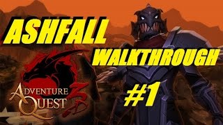 AQ3D ASHFALL Walkthrough 1 AdventureQuest 3D [upl. by Anitnahs452]