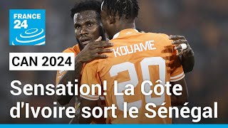 CAN 2024  Exploit de la Côte dIvoire qui élimine le Sénégal tenant du titre • FRANCE 24 [upl. by Nedearb]