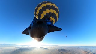 Beautiful California Sunrise Hot Air Balloon Wingsuit Skydive  360 VR [upl. by Goody]