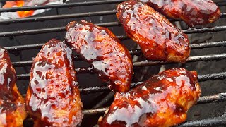 BBQ Chicken Wings on the Kettle Grill napoleoneats chickenwingsrecipe kettlegrill howtocook [upl. by Eelhsa881]