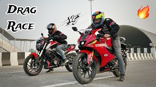 Yamaha R15 v4 vs Dominar 250 Drag Race 🏁 155cc Vs 250cc  Same Price Segment [upl. by Dinah]